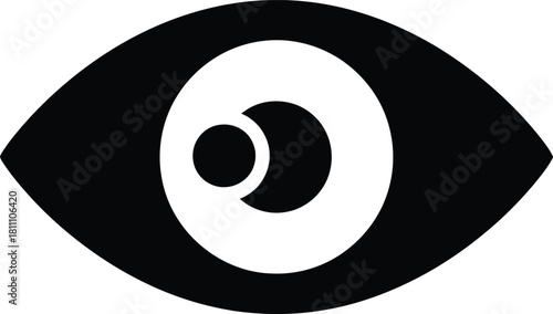 Eye vector graphic vision sight looking silhouette optical illustration eps