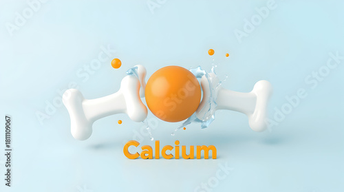 Calciums strengthening embrace Bones  orange sphere
