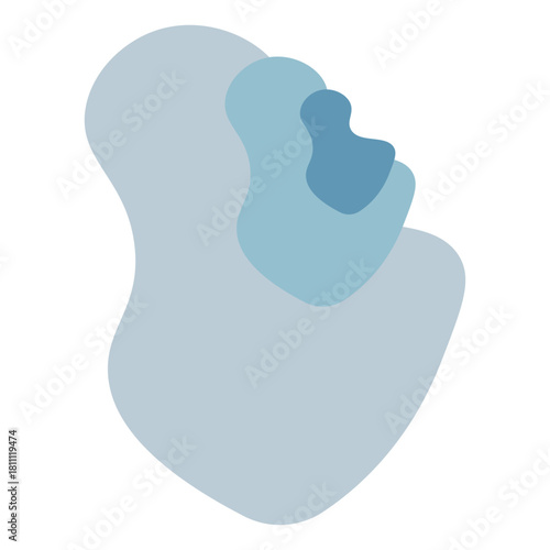 Monochromatic gradient Pebble icons. With floating effect. Abstract Icon.