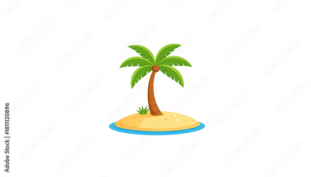Fototapeta premium Illustration of tropical palm trees on white background