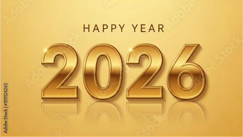 Golden 2026 Happy New Year Celebration in Elegant Gold Style for Greetings & Wishes