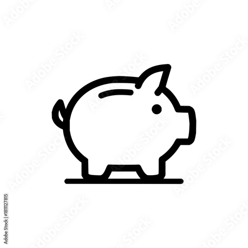 Piggy bank saving money finance investment banking wealth funds currency deposit account earnings and budget icon