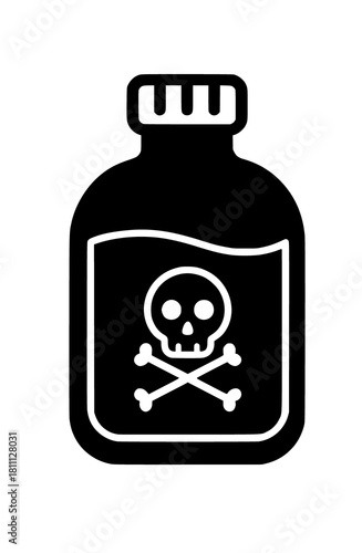 Toxic Chemical Bottle Illustration_Black