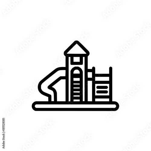 Playground slide outdoor play equipment recreation area park fun children kids activity climbing frame structure