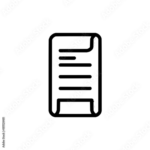 Document paper scroll contract agreement legal form file note record information sheet page text icon vector