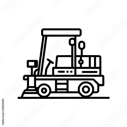 Ice resurfacer machine ice rink maintenance vehicle resurfacing equipment ice preparation machine line art