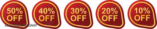 Percentage Discount Sale Offer Stickers Set