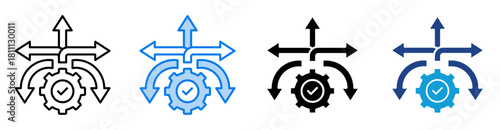 Decision Making icon set multiple style collection