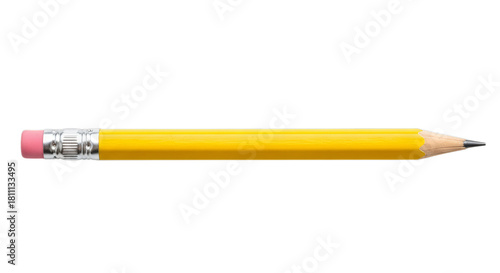 a wooden yellow pencil isolated on a transparent background. Ideal for school supplies, education, writing, drawing, and stationery concepts.