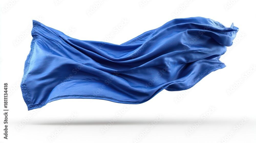 Fototapeta premium A clean isolated flag displayed midair fabric stretched naturally with subtle folds stitching sharply seamless white background flawless