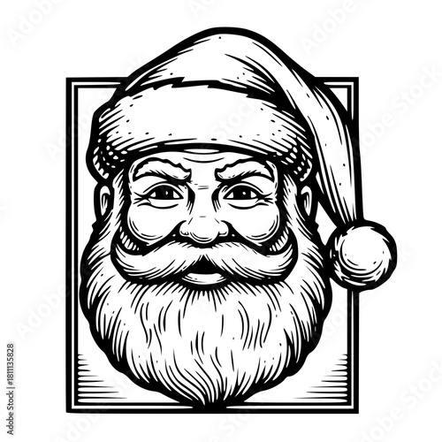 Santa claus christmas black and white