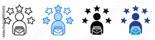 Professionalism icon set multiple style collection