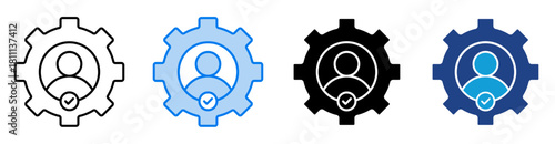 Competency icon set multiple style collection