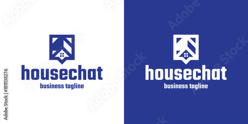 house chat logo vector