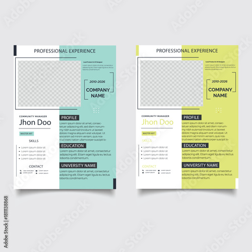 Resume and Cover Letter Template, Minimalist resume cv template, Cv professional jobs resumes