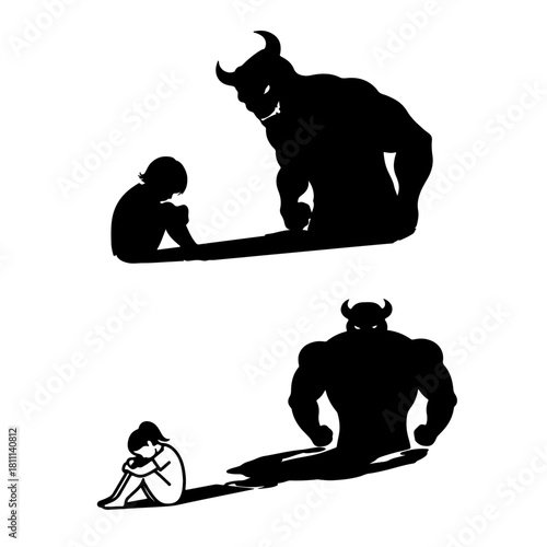 Kids school bullying and abuse concept