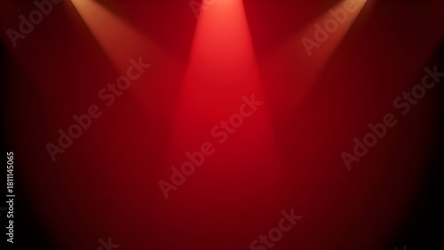 빨간 커튼 위 핀조명 스포트라이트 Red curtain pin lighting spotlight