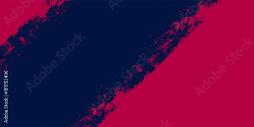 Abstract modern background with a dynamic brush stroke dividing a diagonal stripe pattern in dark blue and a solid magenta color. Perfect for sports posters, banners, and promotions