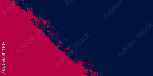 Abstract modern background with a dynamic brush stroke dividing a diagonal stripe pattern in dark blue and a solid magenta color. Perfect for sports posters, banners, and promotions