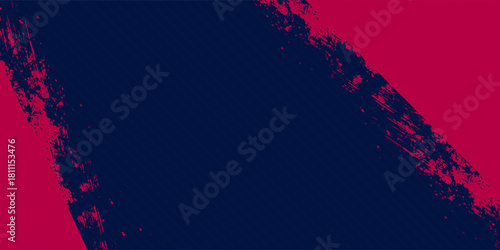 Abstract modern background with a dynamic brush stroke dividing a diagonal stripe pattern in dark blue and a solid magenta color. Perfect for sports posters, banners, and promotions