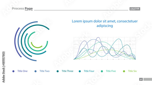 Line Charts and Doughnut Slide Template