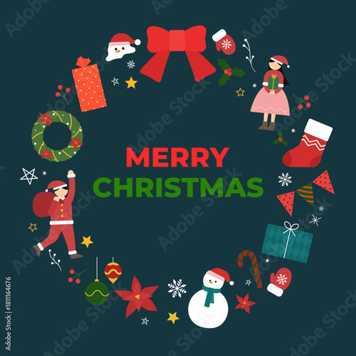 Wreath made of Christmas objects