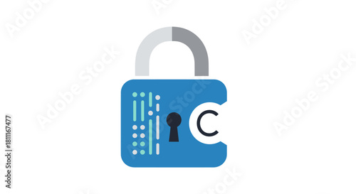 Secure your digital world with this modern, abstract padlock icon representing data protection and cybersecurity