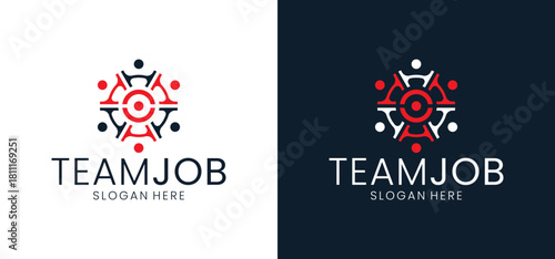Illustration of a business community team logo icon. Vector design of abstract people and human family logo.