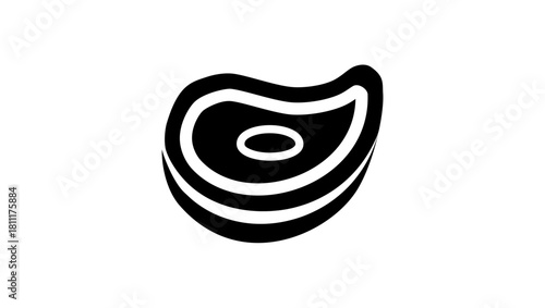 Steak symbol, black isolated silhouette