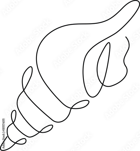 Minimalist Continuous Line Drawing of Rosy Wolf Snail