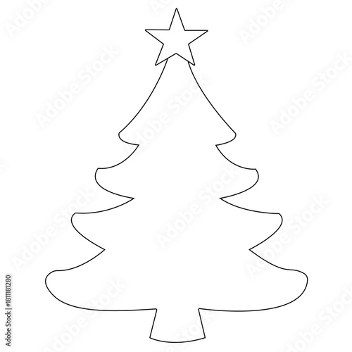 Christmas Tree Outline Illustration