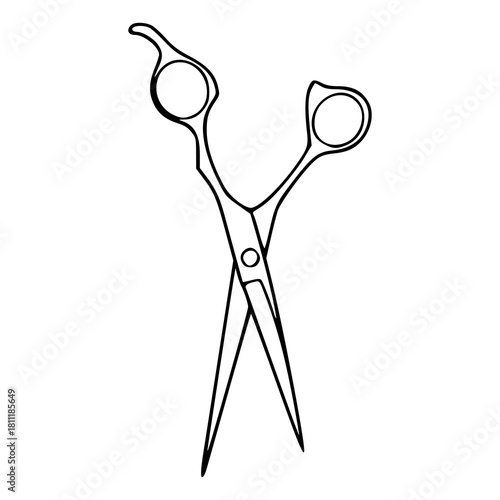 professional hair scissors line art vector