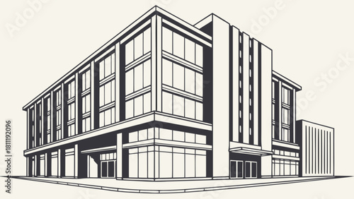 Modern architecture building design with commercial property and office space for real estate and urban landscape