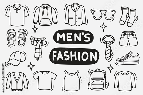 set of men fashion good for background, wallpaper, element design, etc