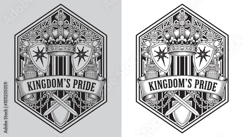 Kingdom's Pride Hexagonal Crest with Knights and Star Shields