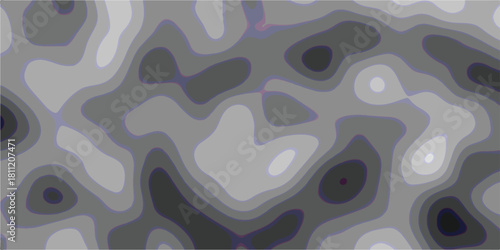 Abstract topographic contour pattern with smooth transitions between gray shades and subtle purple outlines, suitable for modern backgrounds and digital art creations