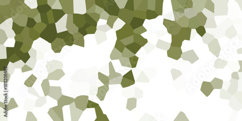 Abstract mosaic pattern with irregular polygonal shapes in varying shades of green and white, creating a textured organic background effect with a natural, earthy feel and a sense of depth and