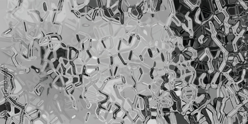 Intricate grayscale abstract pattern resembling cracked ice or a complex cellular structure with sharp, defined edges and varying shades of grey creating depth and contrast