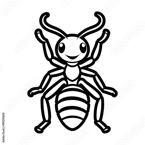 Glyph style icon representing an ant specie