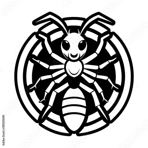 Filled style icon depicting a pismire symbol