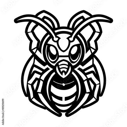 A solid style icon showing an insect symbol