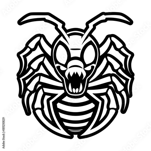 Filled style icon depicting an insect