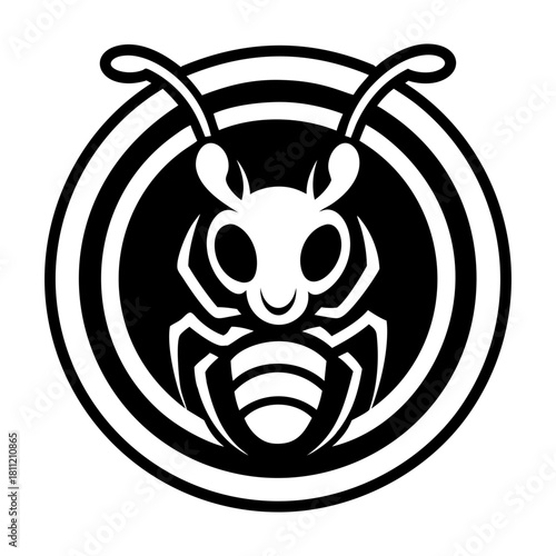 Glyph style icon representing a pismire ant