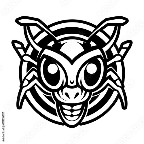 Glyph style icon representing an ant logo