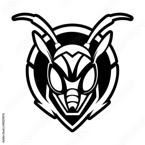 Glyph style icon representing an ant logo