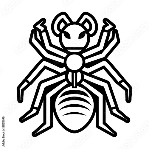 Filled style icon depicting an ant creature