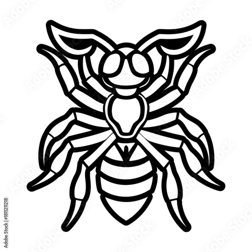 A solid style icon showing a pismire logo