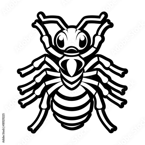 Glyph style icon representing an ant logo