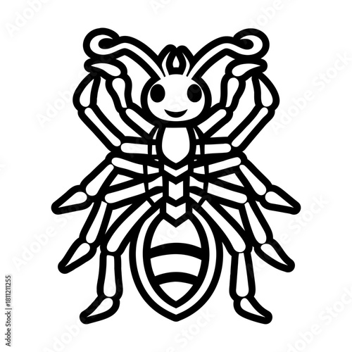 Glyph style icon representing a pismire ant