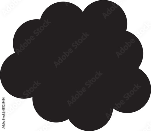 Simple black silhouette icon of a  cloud